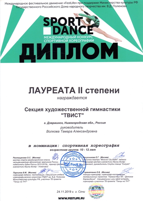 Секция художественной гимнастики "ТВИСТ" - достижения